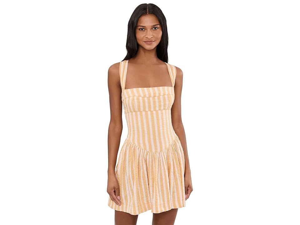Free People Laurel Plaid Mini Dress Women's Dress Neutral Combo: LG (Women's 12-14) | Zappos.com