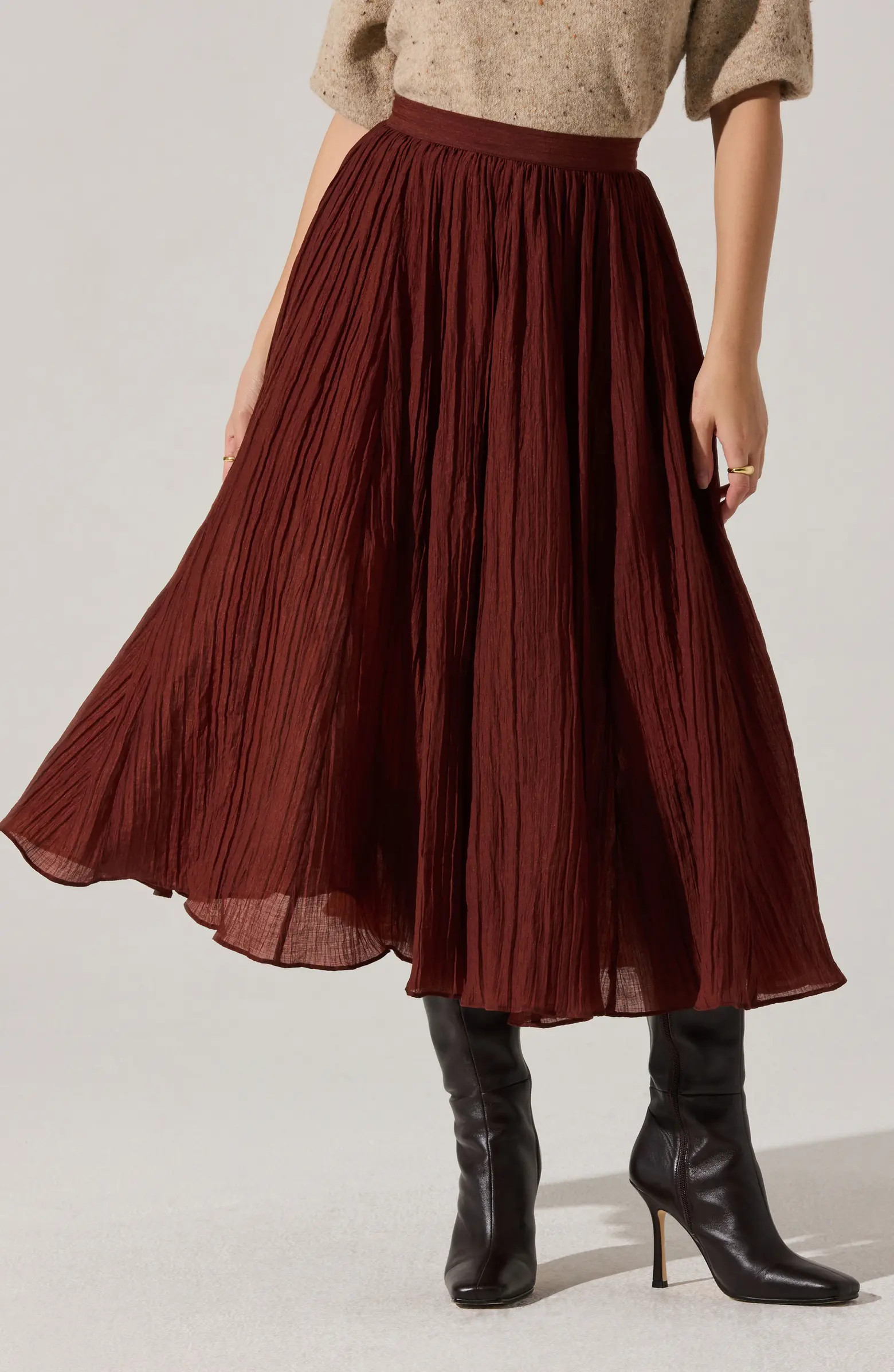 Salome Pleated A-Line Midi Skirt | Nordstrom