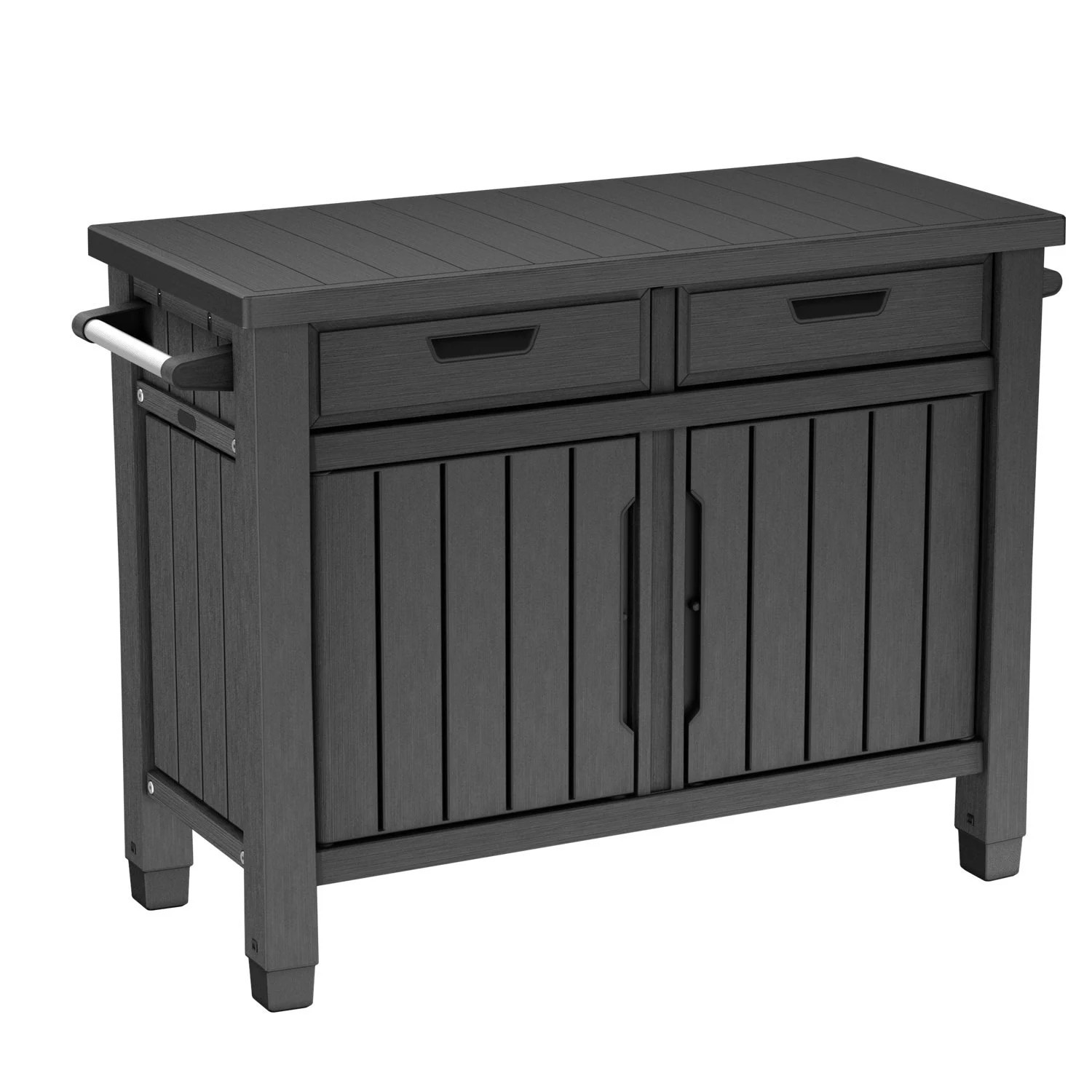Keter Outdoor Grill Table, Buffet, Entertainment and Storage Cabinet w/ Drawers, Graphite Gray | Sam's Club