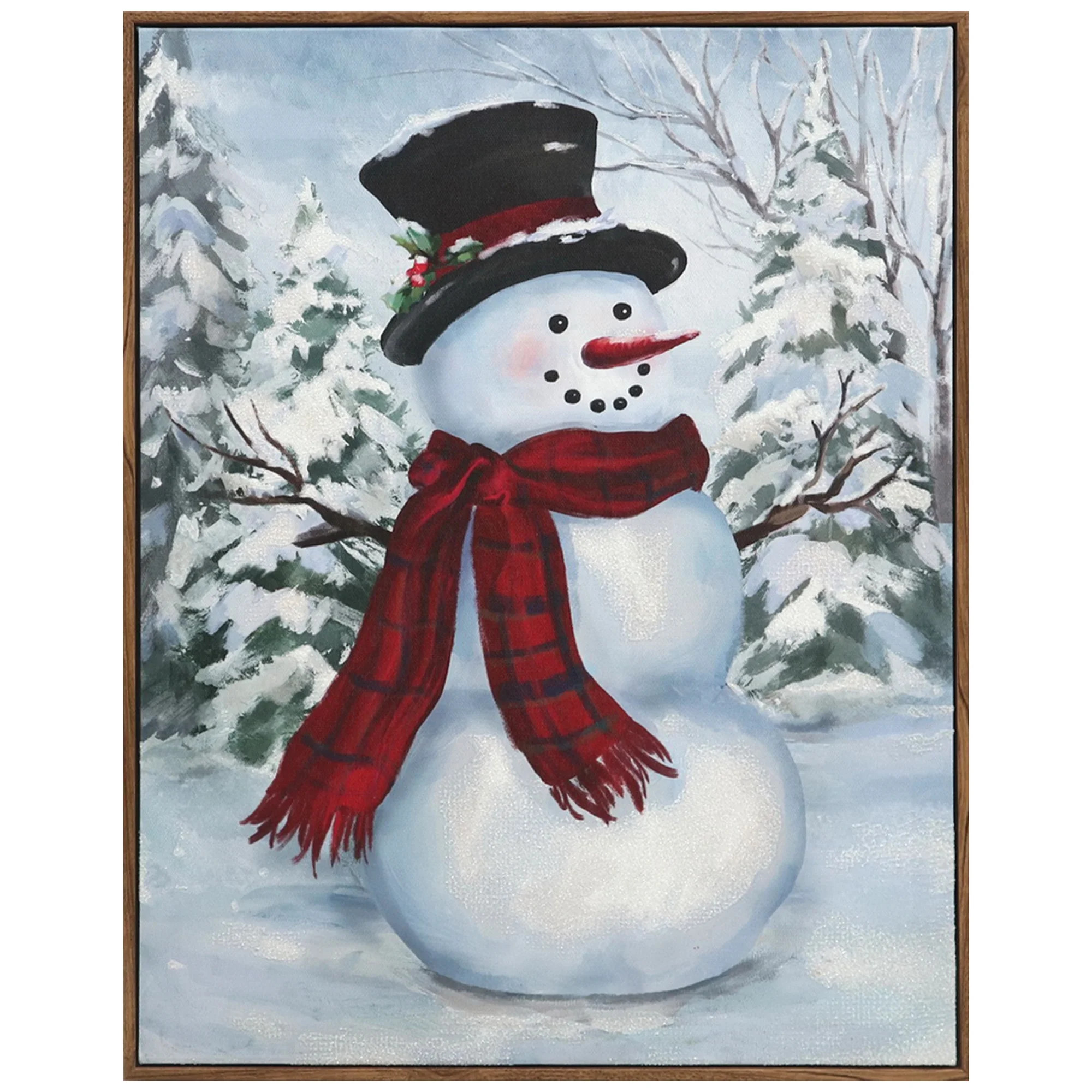 Smiling Snowman Canvas Wall Art Christmas Decoration by Holiday Time | Walmart (US)