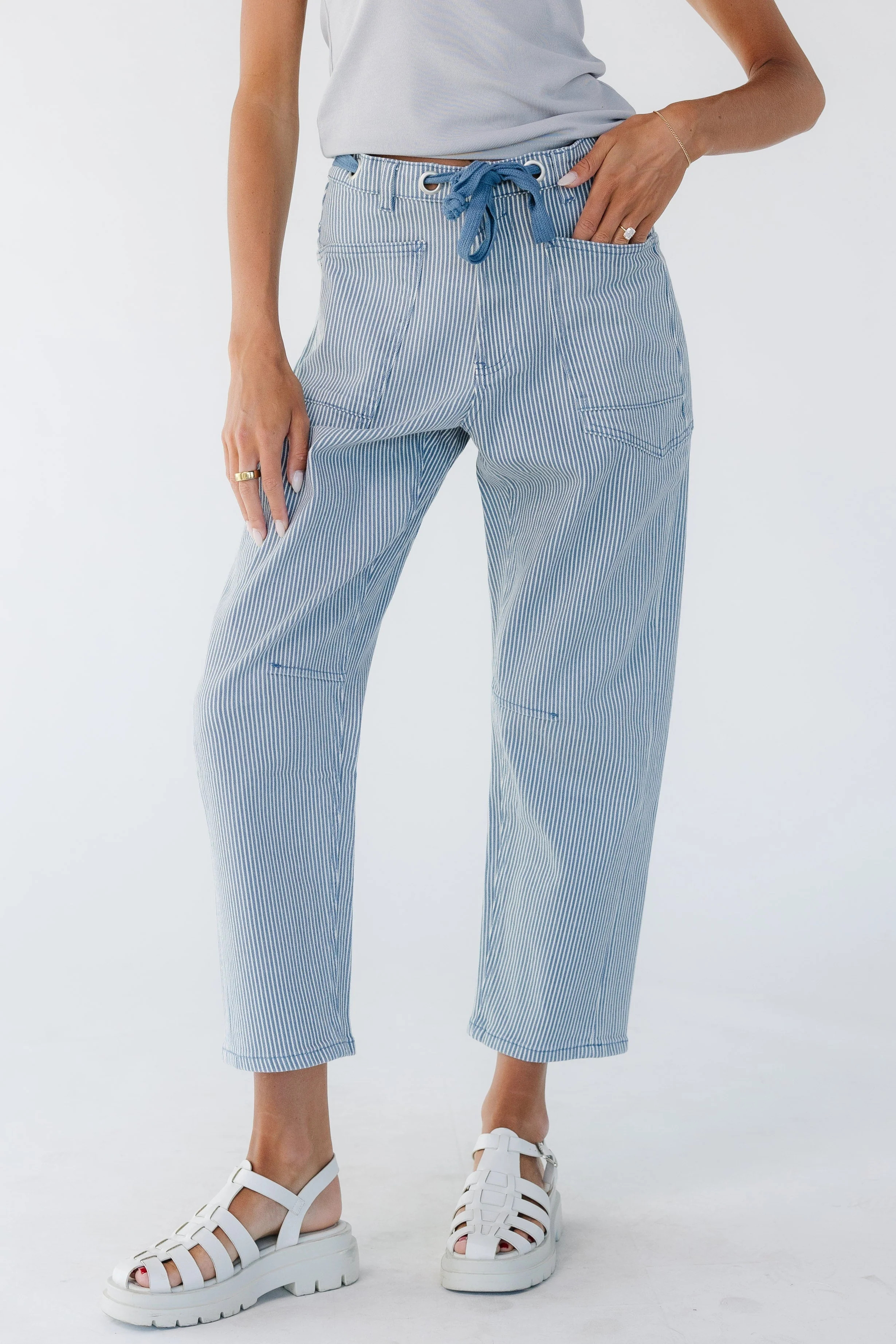 Modest Striped Barrel Pants | Called To Surf