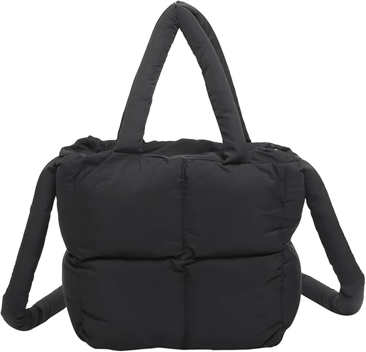 Puffer Tote Bag, Small Quilted Crossbody Bags for Women Puffy Purse Shoulder Handbags | Amazon (US)