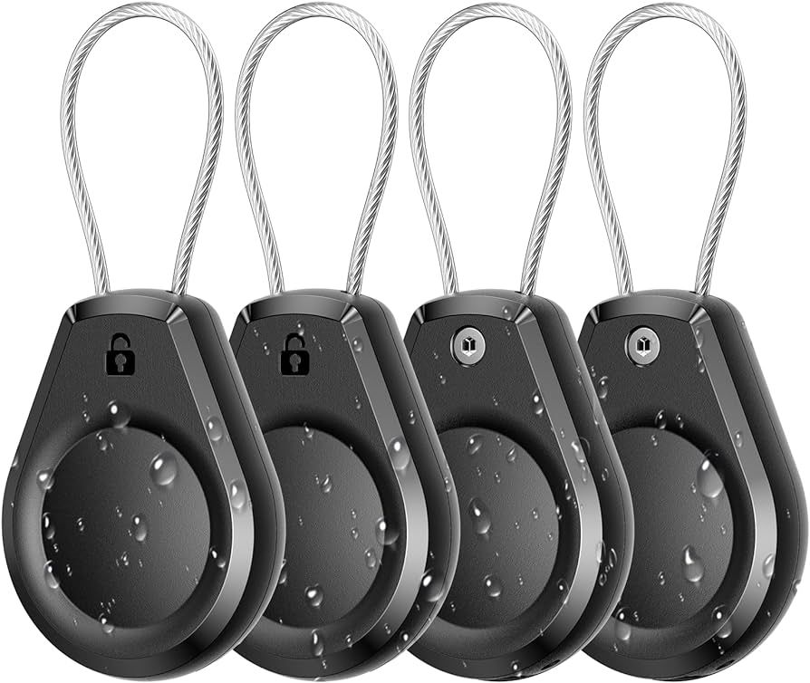 Waterproof AirTag Keychain Holder - (4 Pack) Air tag Lock Case with Wire Cable Compatible with Ap... | Amazon (US)