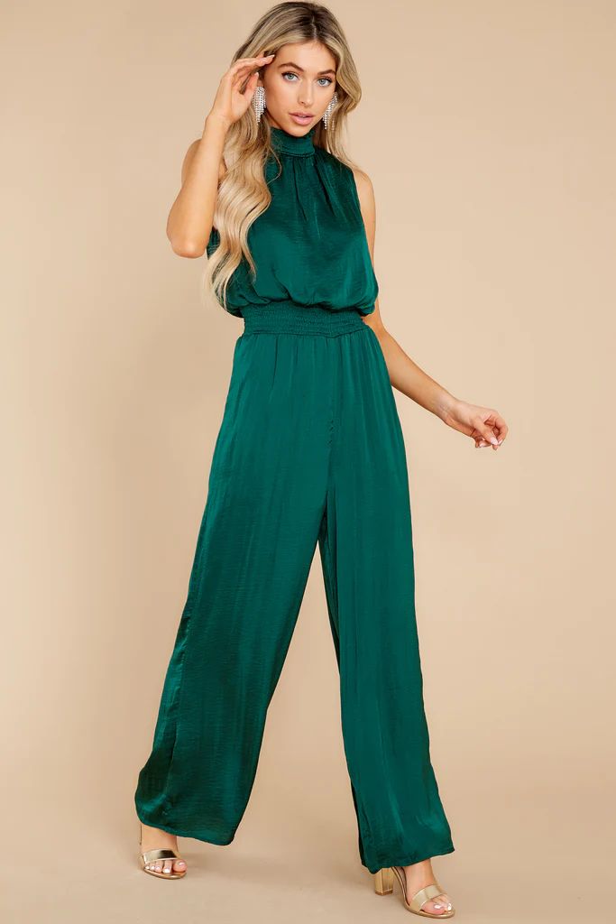 Elegant Stride Dark Green Jumpsuit | Red Dress 