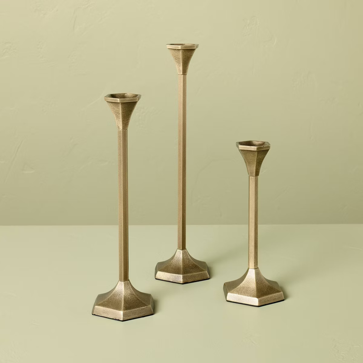 3pk Brass Candlestick Set - Hearth & Hand™ with Magnolia | Target