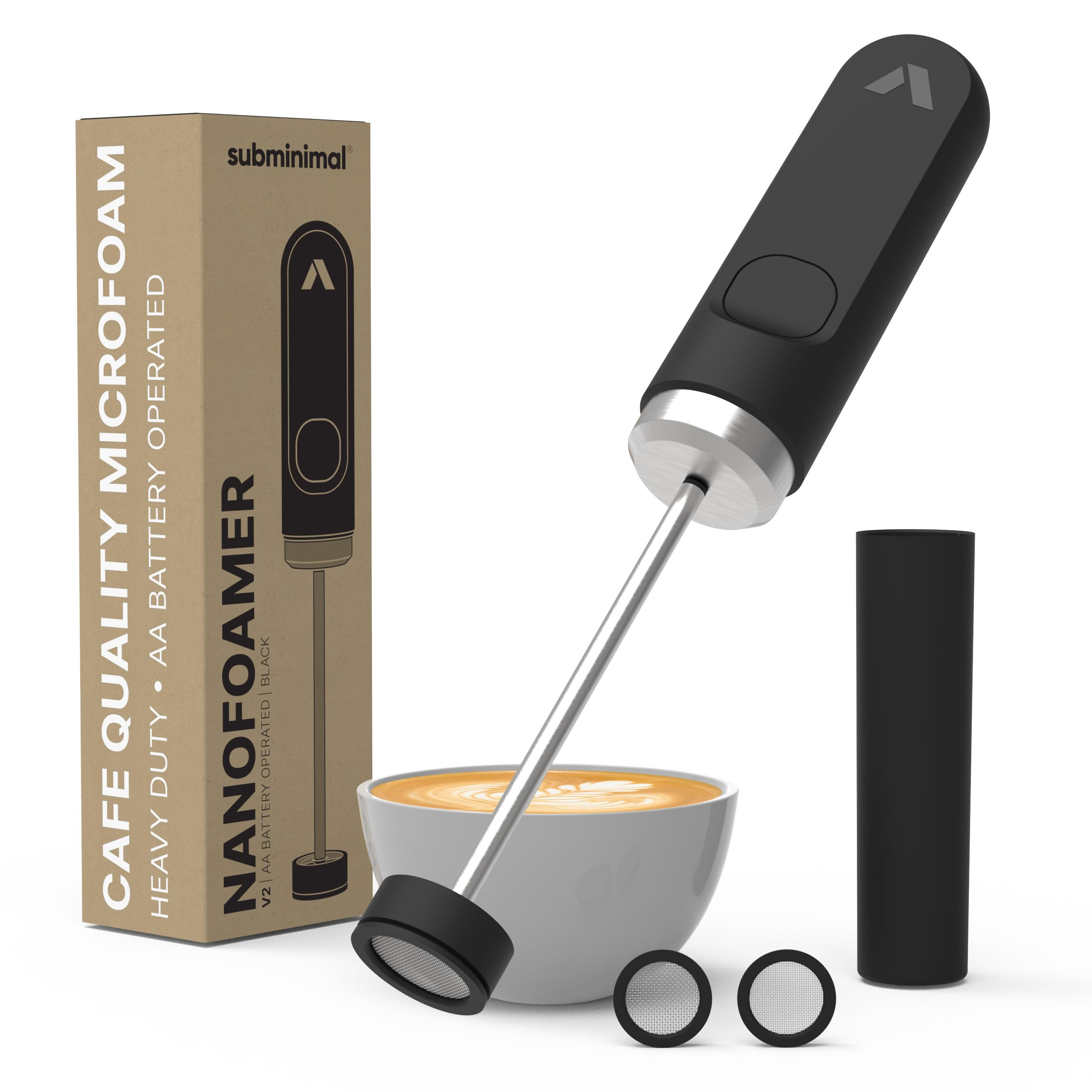 Subminimal NanoFoamer V2 Performance Milk Foamer | NEW Model Edition | Waterproof, Dual-Speed, St... | Amazon (US)