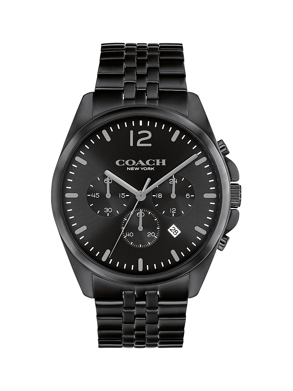 Greyson Ionic-Plated Black Steel Bracelet Watch/43MM | Saks Fifth Avenue