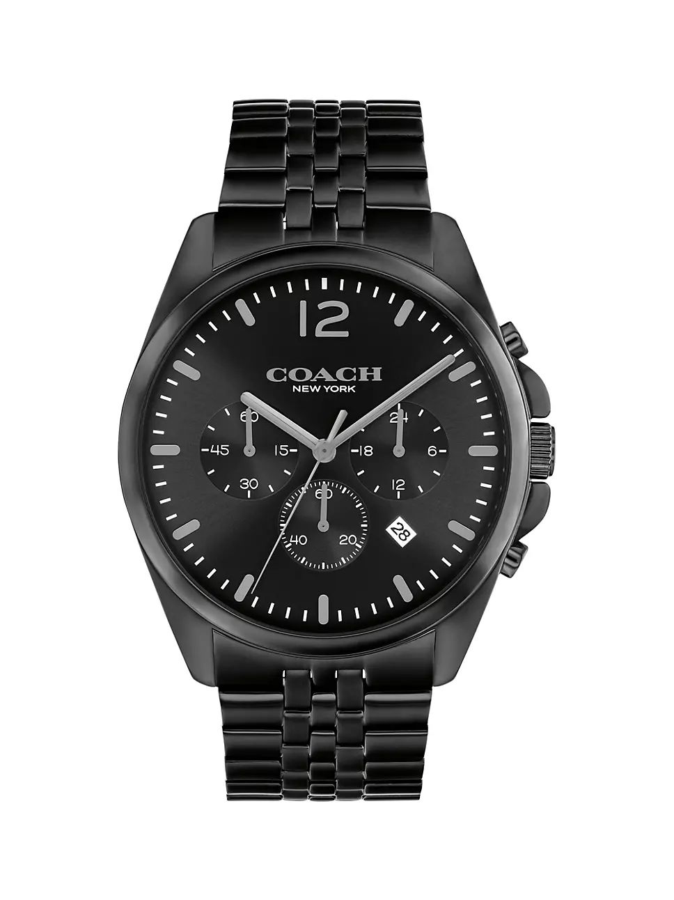 Greyson Ionic-Plated Black Steel Bracelet Watch/43MM | Saks Fifth Avenue