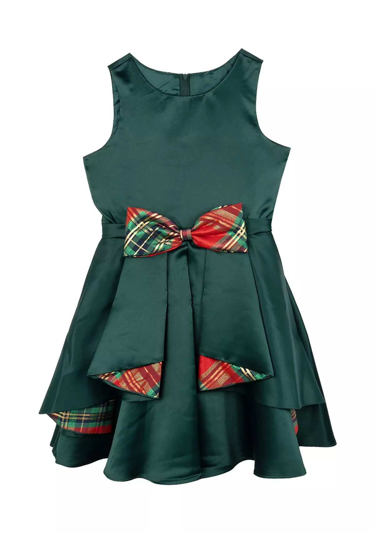 Girls 7-16 Satin Dress with Cascade Taffeta Bow Dress | Belk