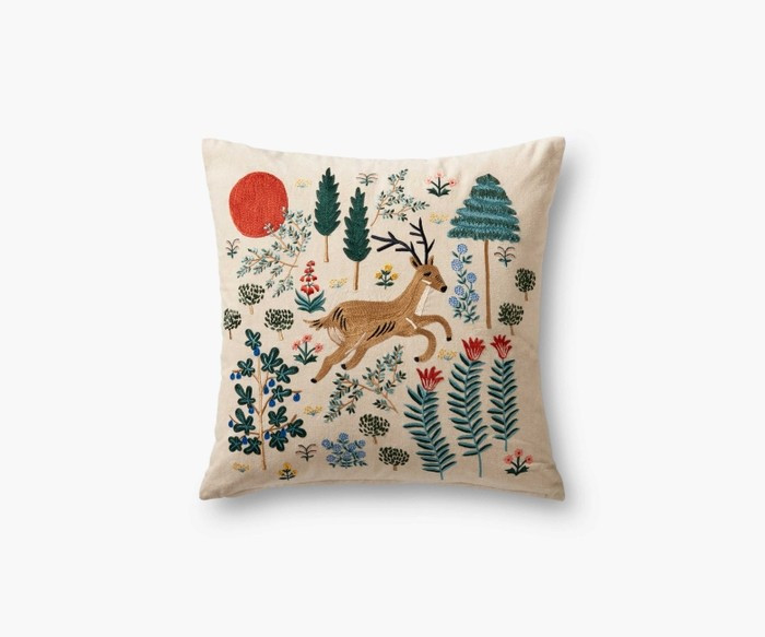 Multi Woodland Embroidered Pillow | Rifle Paper Co. | Rifle Paper Co.
