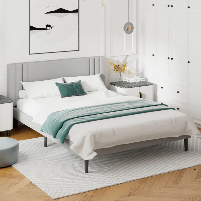 Vertical Channel Tufted Upholstered Platform Bed Frame | Wayfair North America