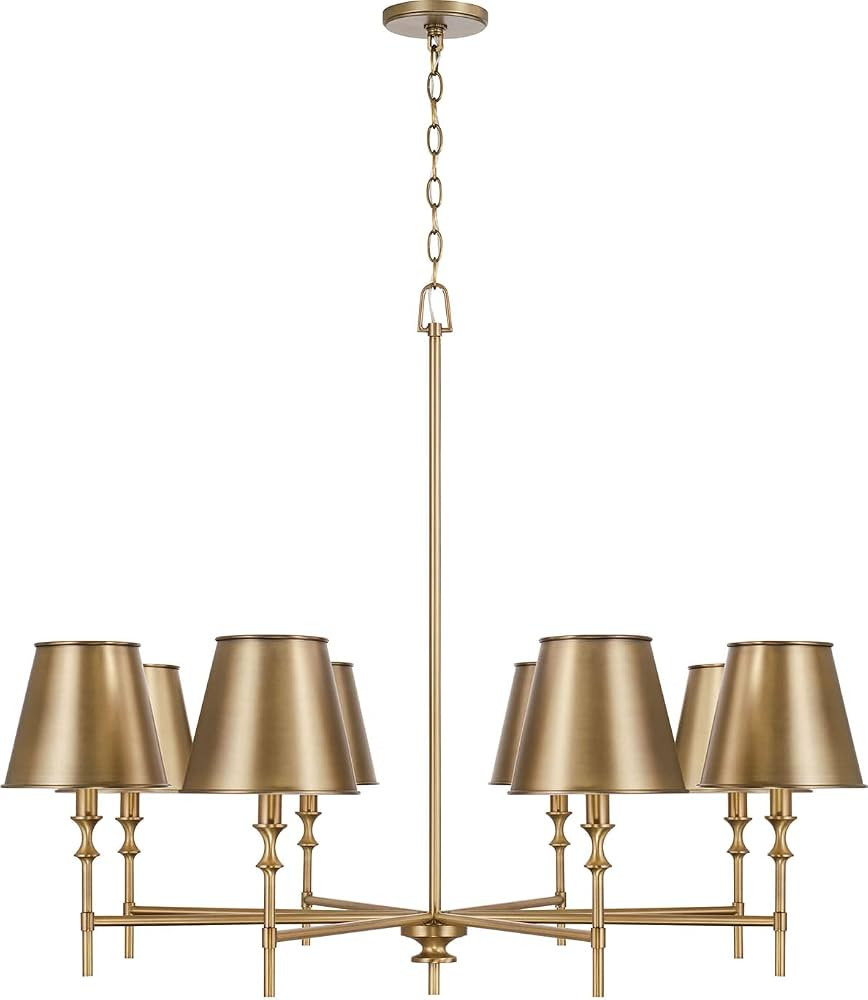 Capital Lighting 449781AD-707 Whitney Mid-Century Retro Vintage Metal Shade Chandelier, 8-Light 4... | Amazon (US)