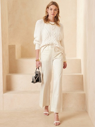 Petite Pinstripe Wide-Leg Pant | Banana Republic (US)