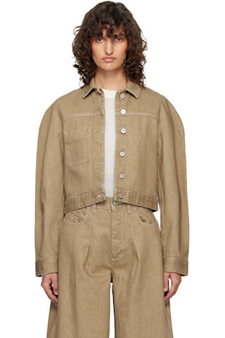 Beige 'The Ovalo cargo' Denim Jacket | SSENSE