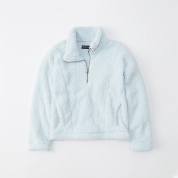 Half-Zip Sherpa Fleece Sweatshirt | Abercrombie & Fitch (US)