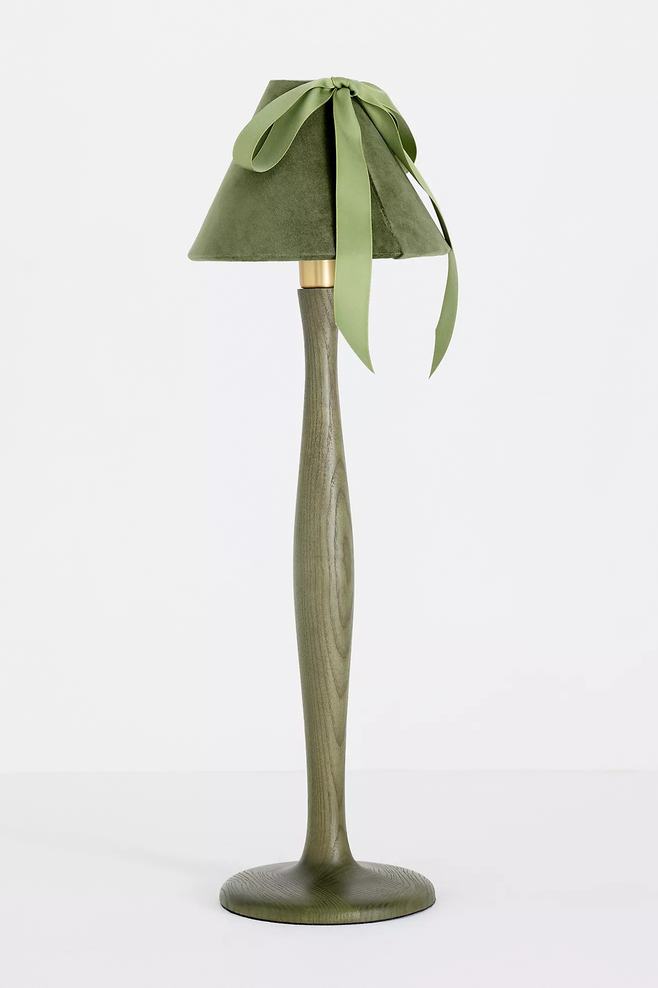 Bosette Bow Velvet and Wood Table Lamp | Anthropologie (US)