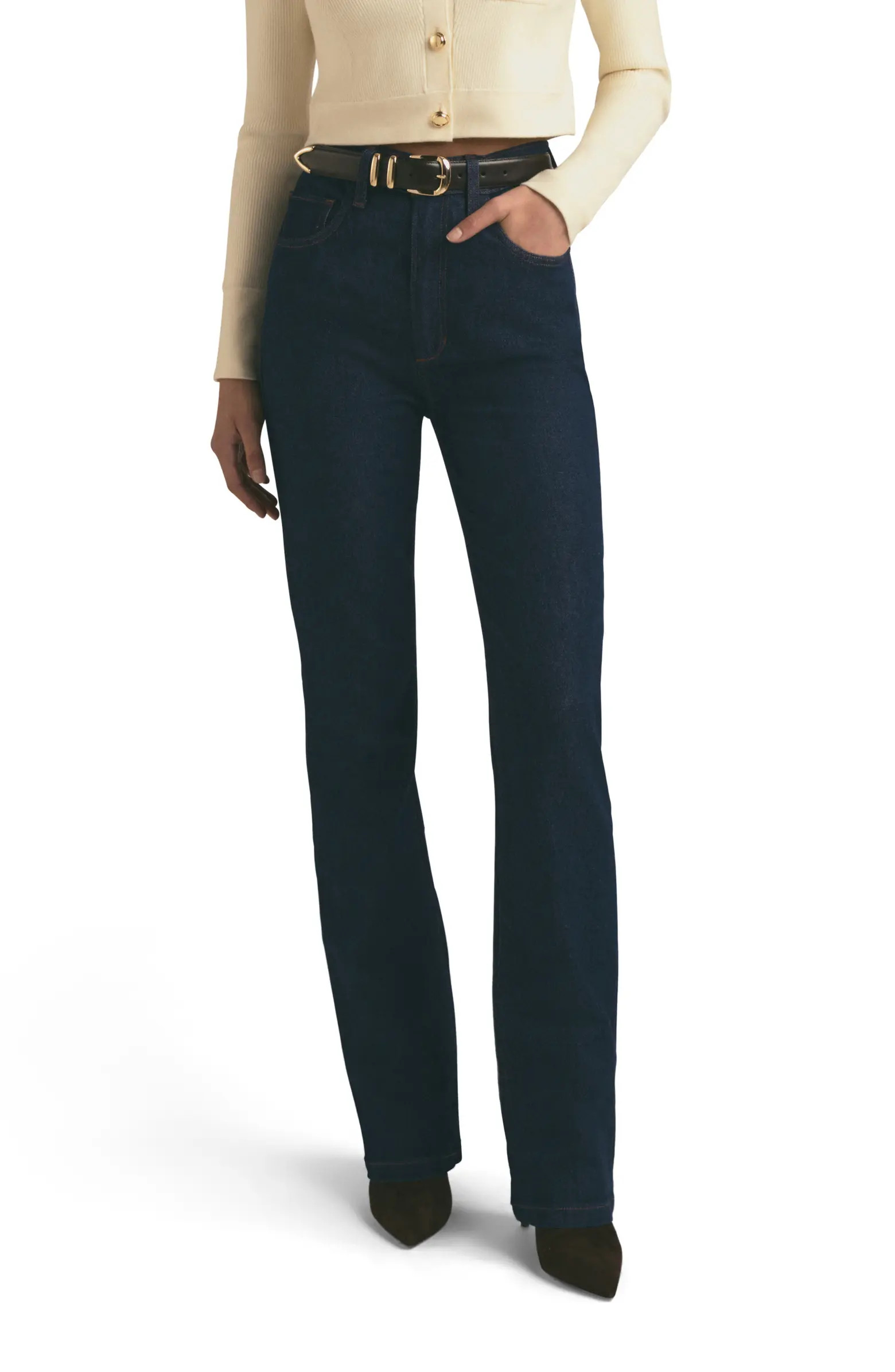 The Valentina Super High Waist Mini Bootcut Jeans | Nordstrom
