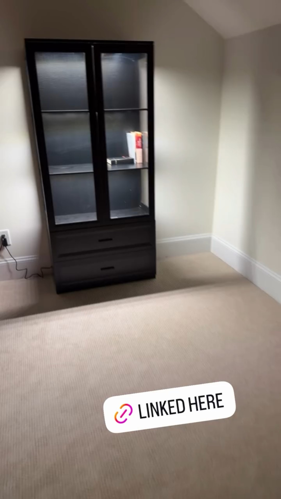 Display Cabinet With Led Lights, Curio Storage Cabinet With Acrylic Doors & 2 Drawers, 67" Bookcase Display Case For Collectibles, Human Body Sensor, Home Office, Living Room, Black
 