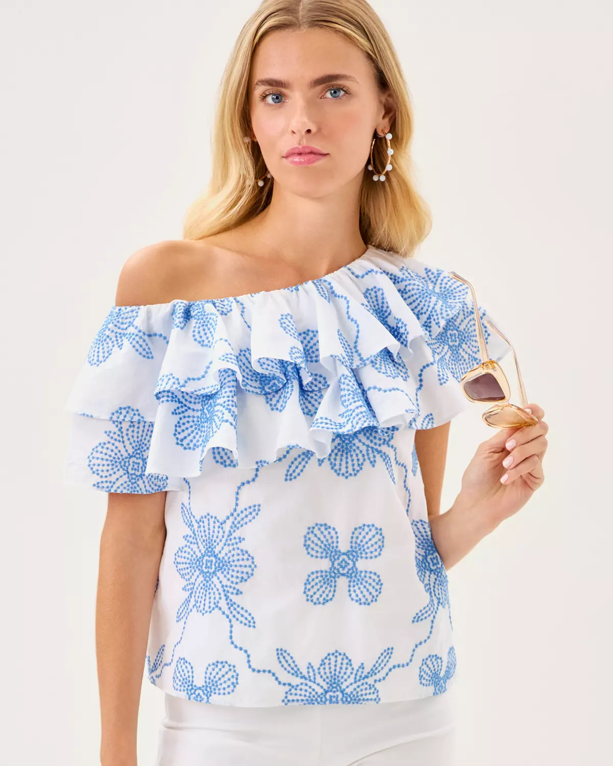 Trixie One-Shoulder Ruffle Top | Lilly Pulitzer