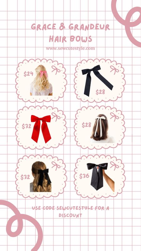 Grace and Grandeur hair bows are my favorite! All under $40. Use code SEWCUTESTYLE for a discount 🎀 


Hair bow, hair accessories, hair ribbon, hair bow under $40, hair bows under $30 

#LTKfindsunder100 #LTKfindsunder50
