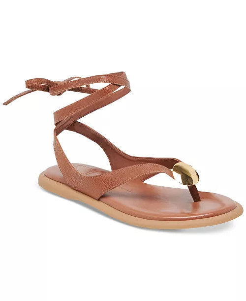 Women's Judy Lace-Up Ankle Wrap Embellished Flat Sandals | Macy's