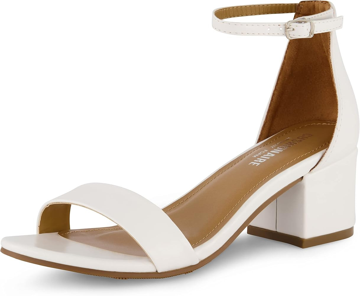Cushionaire Women's Alba one band mid block heel sandal +Memory Foam Insole | Amazon (US)