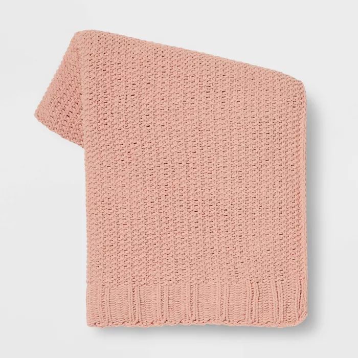 Solid Chenille Knit Throw Blanket - Threshold™ | Target