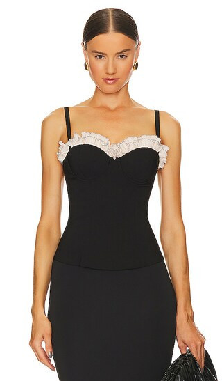 LPA Giovanna Corset Top in Black. - size S | Revolve Clothing (Global)