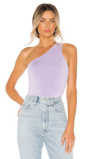 Devonne One Shoulder Bodysuit in Lavender | Revolve Clothing (Global)