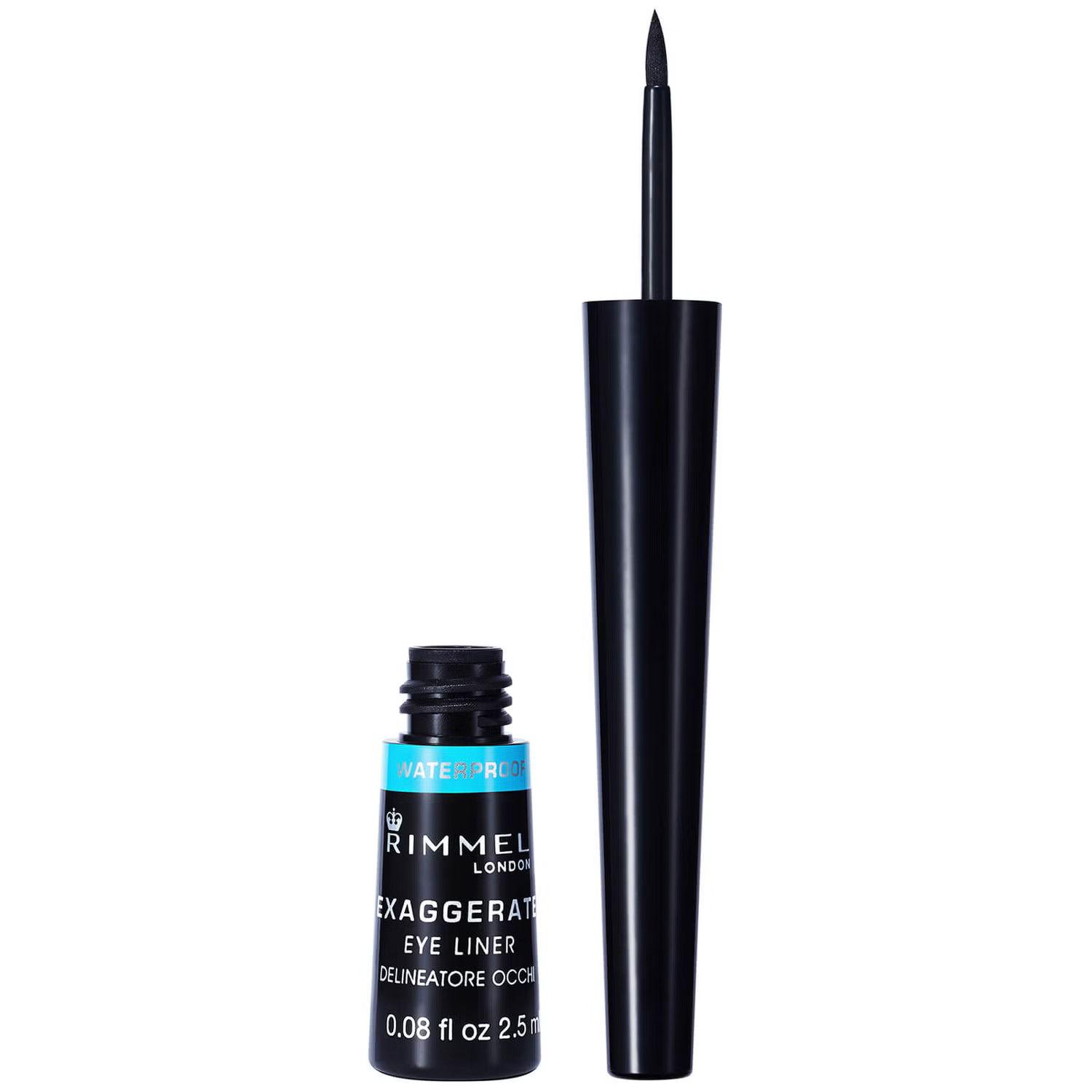 Rimmel London Exaggerate Waterproof Liquid Eyeliner – 01 – Black, 2.5ml | Look Fantastic (UK)