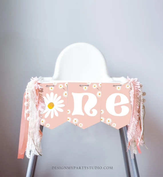 Daisy High Chair Banner Daisy Birthday Party Girl 1st First | Etsy | Etsy (US)
