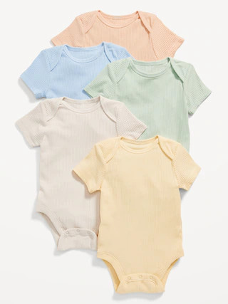 Unisex Short-Sleeve Bodysuit 5-Pack for Baby | Old Navy (US)