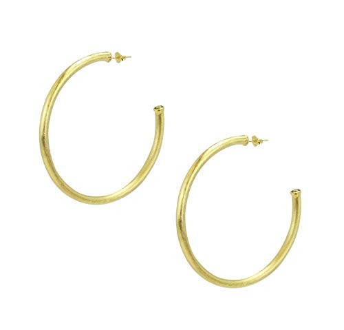 Sheila Fajl Everybody's Favorite Large 2.5 Inch Tubular Lightweight Statement Hoop Earrings in Brush Gold Plated | Amazon (US)