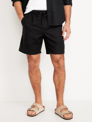 Linen-Blend Jogger Shorts -- 7-inch inseam | Old Navy (US)