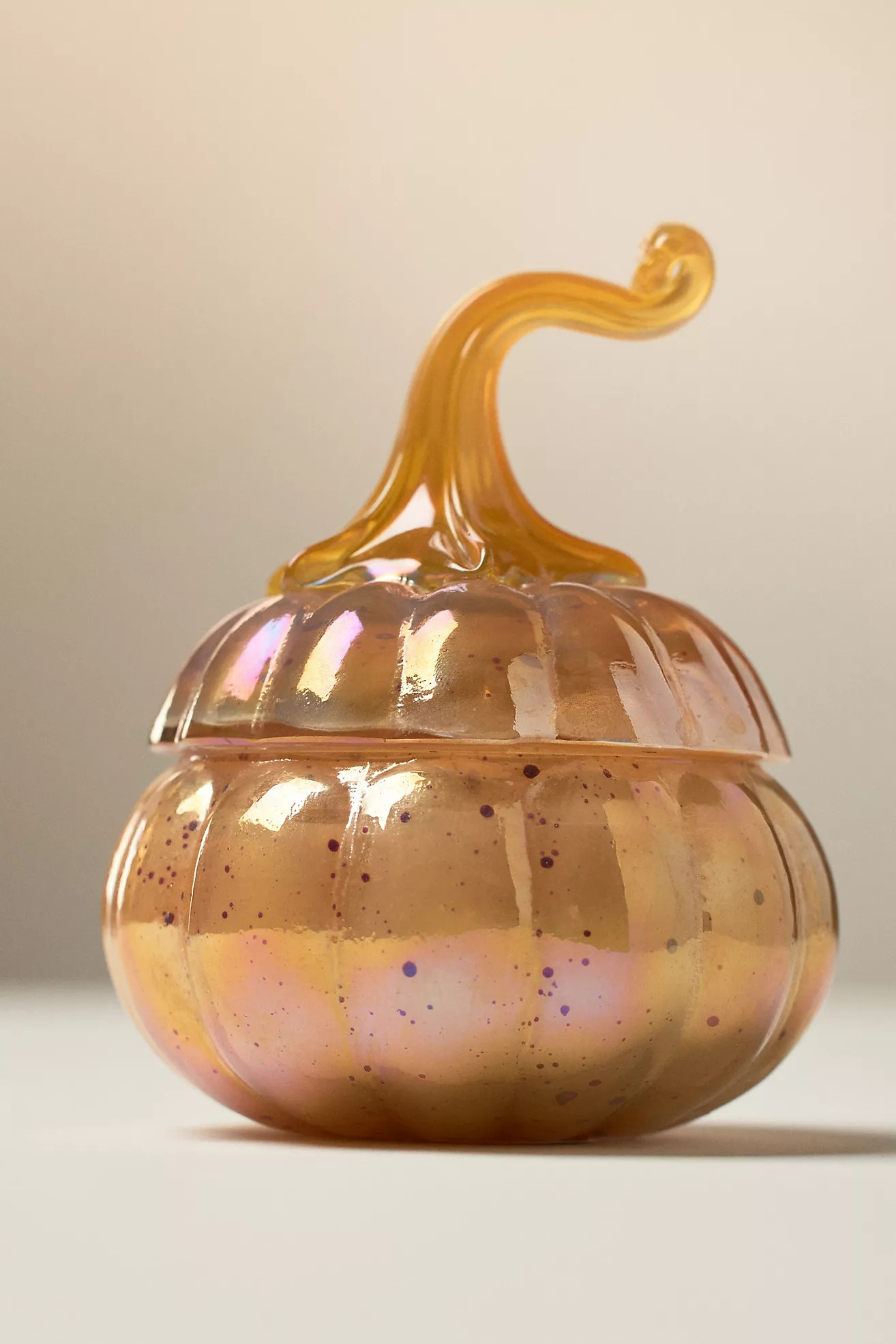 Gourmand Pumpkin Sweet Vanilla Mini Glass Pumpkin Candle | Anthropologie (US)