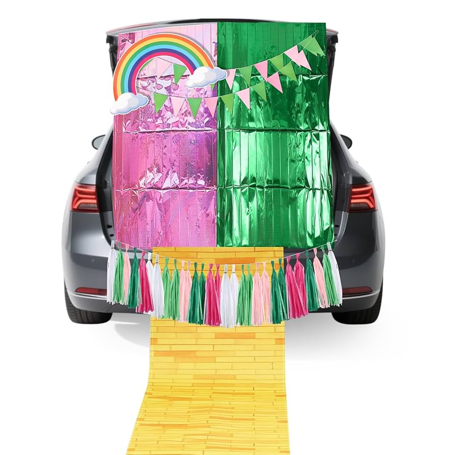 Tudomro 12 Pcs Halloween Trunk or Treat Car Witch Decorations Kit for Suv Pink and Green Trunk or... | Amazon (US)