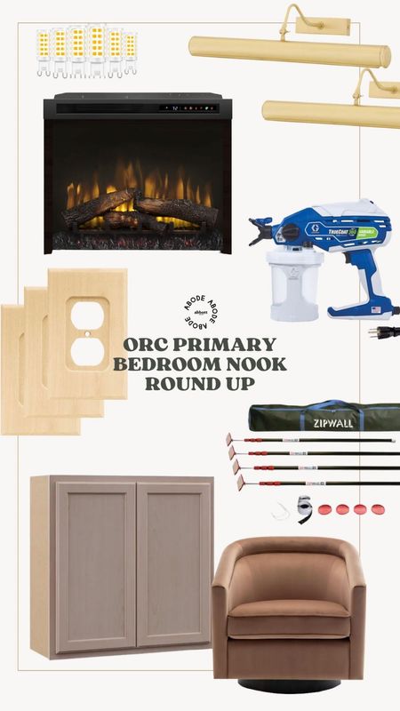 Everything we used in our ORC primary bedroom nook project. We added an electric fireplace and built-in shelves!

#LTKhome #LTKxPrimeDay