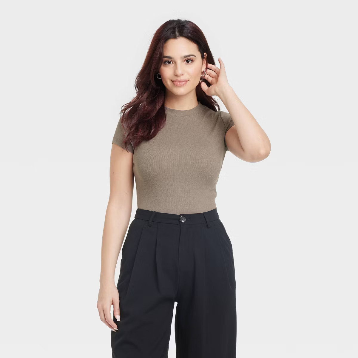 Women's Short Sleeve Ribbed T-Shirt - A New Day™ | Target