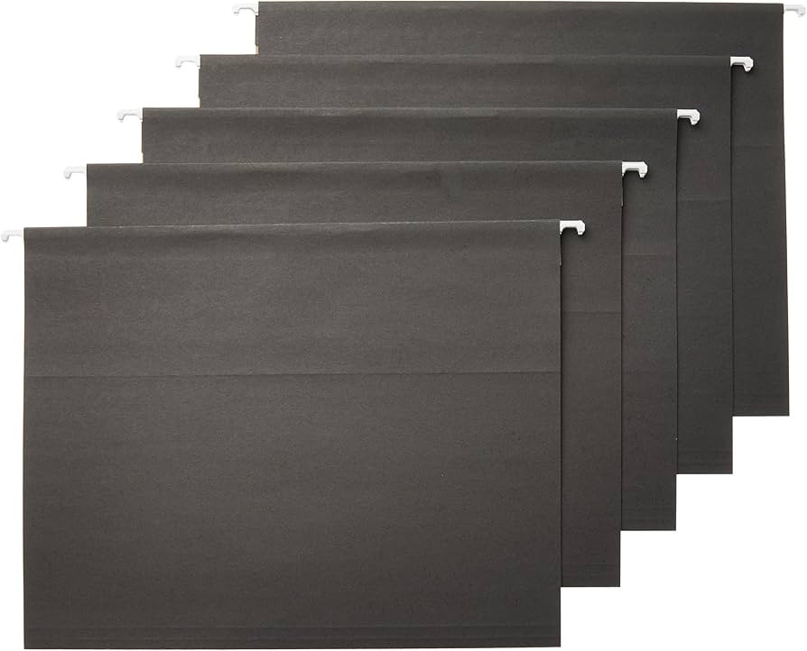 Amazon Basics Hanging File Folders, Letter Size, Black, 25-Pack | Amazon (US)