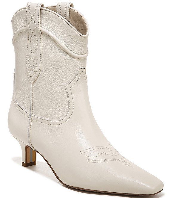 Taryn Leather Kitten Heel Western Booties | Dillard's