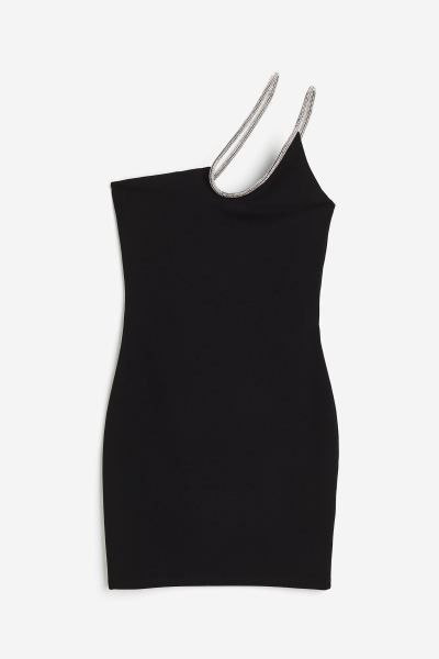 Rhinestone-strap One-shoulder Dress | H&M (US + CA)