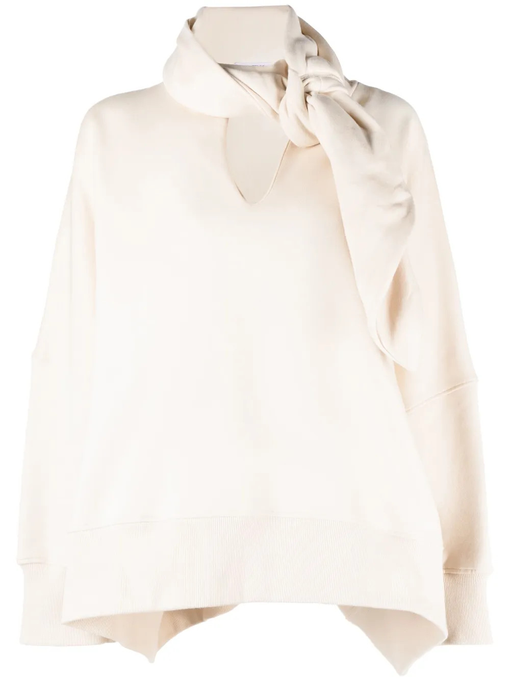 The Attico tie-fastening Collar Cotton Sweatshirt - Farfetch | Farfetch Global