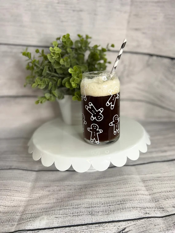 Gingerbread man Beer Can Glass| Christmas| Holiday Gift | Etsy (US)