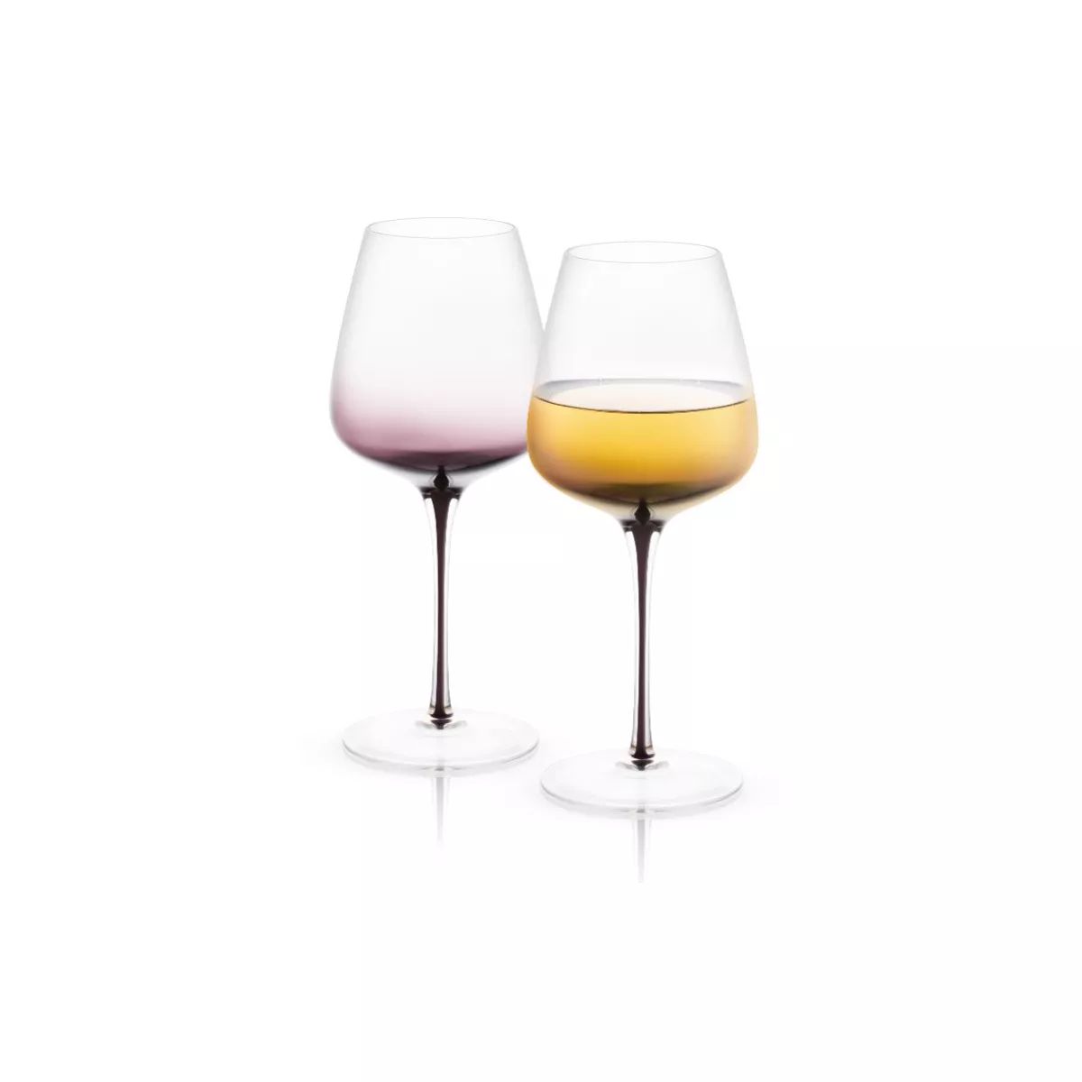 JoyJolt Black Swan White Wine Glasses - Set of 2 Premium Crystal Glassware - 17.8 oz | Target