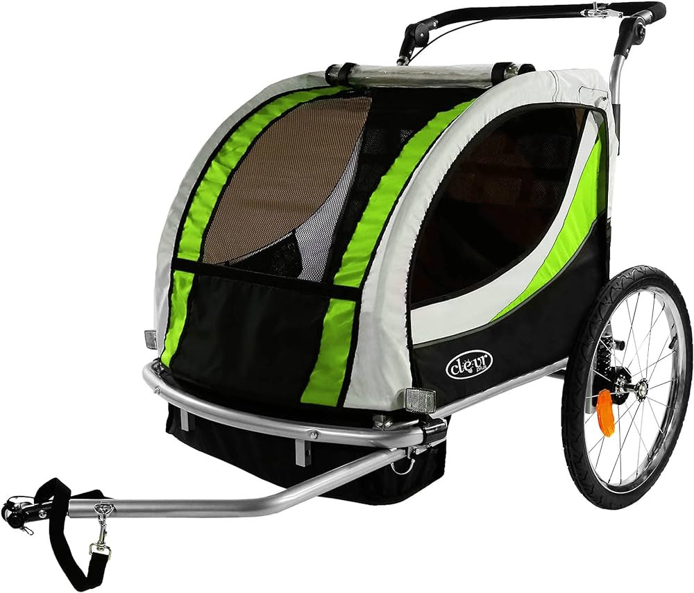 ClevrPlus Deluxe 3-in-1 Double 2 Seat Bicycle Bike Trailer Jogger Stroller for Kids Children | Fo... | Amazon (US)
