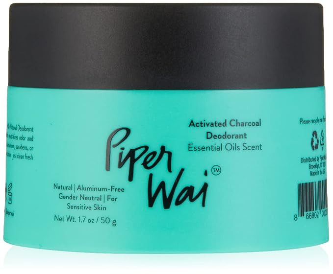 PiperWai Natural Deodorant w/Activated Charcoal | 24-Hour Sweat Protection, Vegan, Aluminum Free ... | Amazon (US)