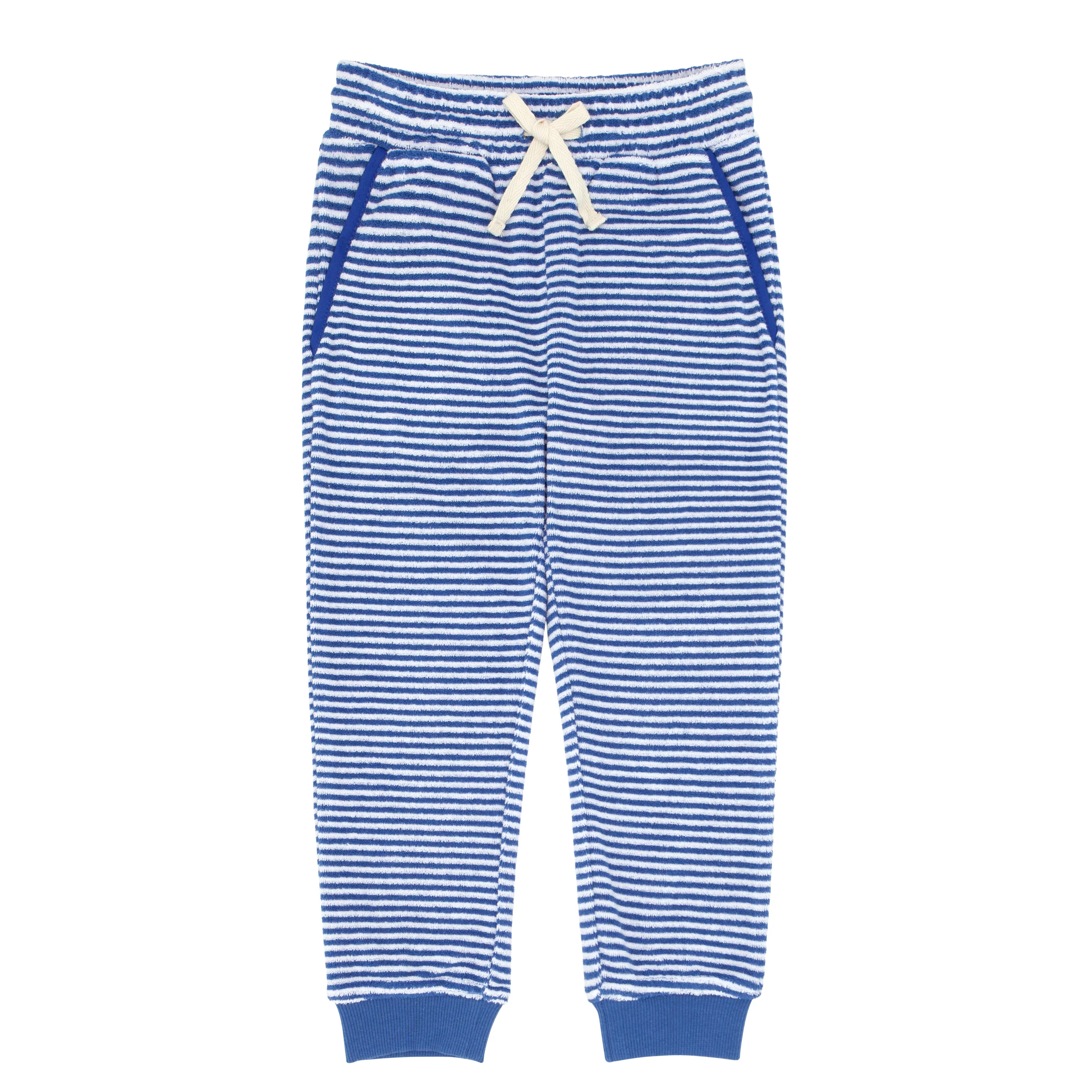 unisex cove blue stripe french terry sweatpants | minnow swim | minnow