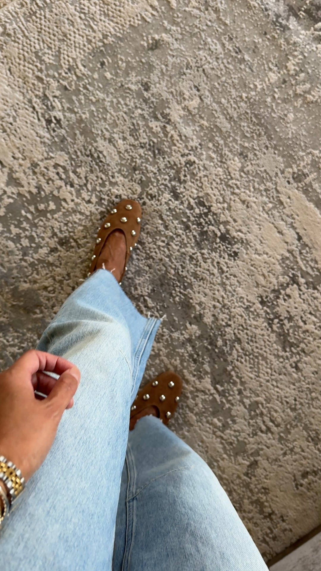 Fall outfit. Fall shoes. Suede flats. 
Studded details add nice edge to this classic design. Good suede quality. 
This style was too wide for my very narrow foot, but I love the look. I recommend sizing down  

#LTKShoeCrush #LTKOver40 #LTKxMadewell