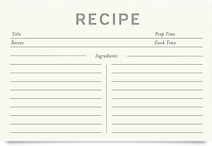 Jot & Mark Recipe Cards 4x6 Inches Blank Double Sided, 50 Count (Modern Minimal) | Amazon (US)