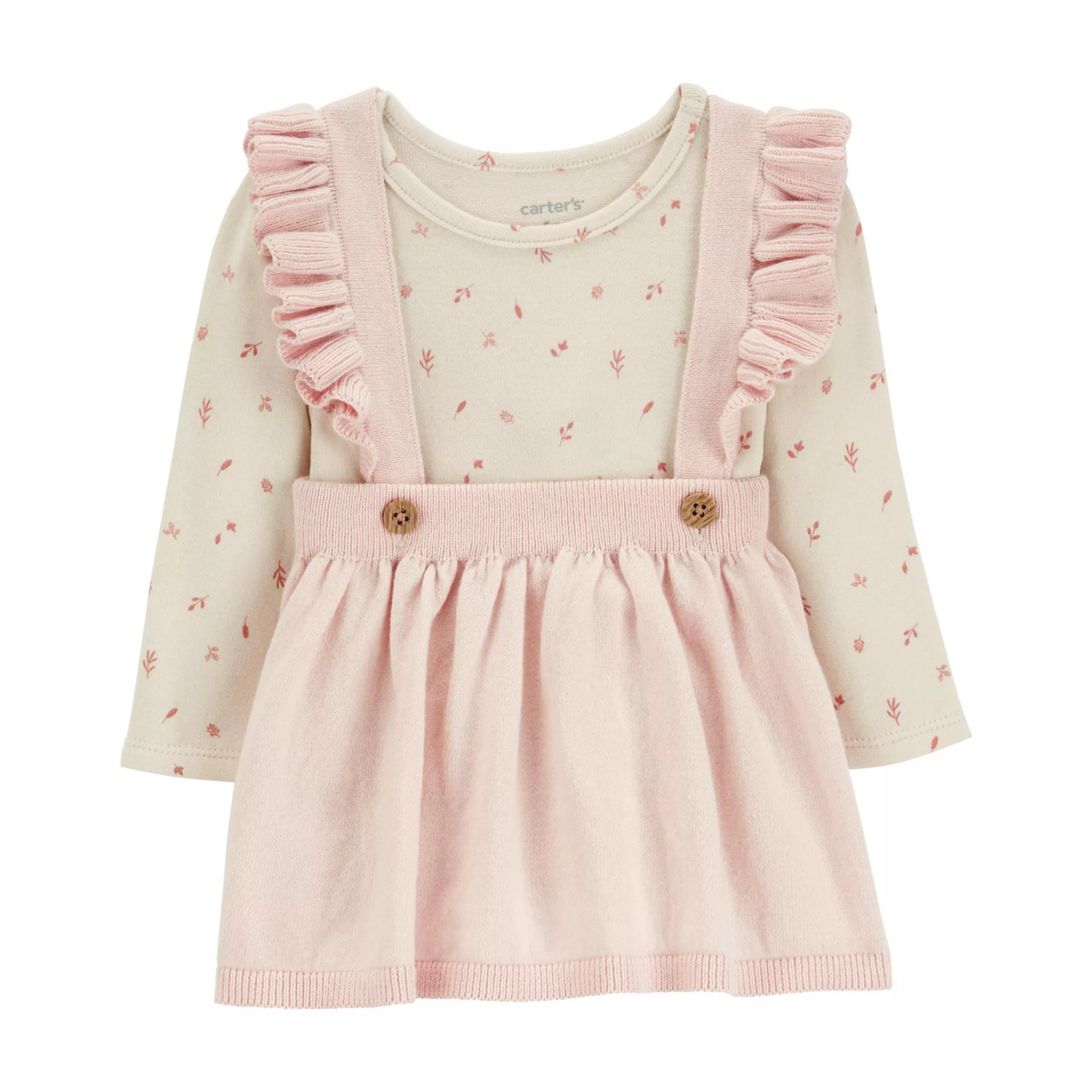 Baby Girl Carter's 2-pc. Long Sleeve Bodysuit & Jumper Set | Kohl's